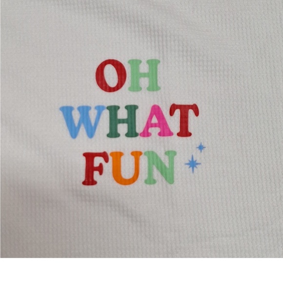 NEW! Women's "Oh What Fun" Thermal White/CreamTop - Wondershop, Henley, PJ Top - Picture 3 of 8